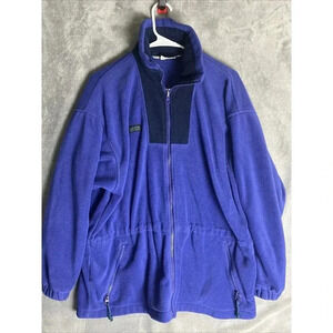 Vtg 90s Columbia Womens Medium Fleece Jacket Colorblock Mid Length Retro Ski